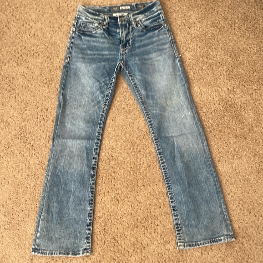 BKE Buckle Aiden Mens Bootleg Medium Wash Blue Jeans Size 26S (26x27)